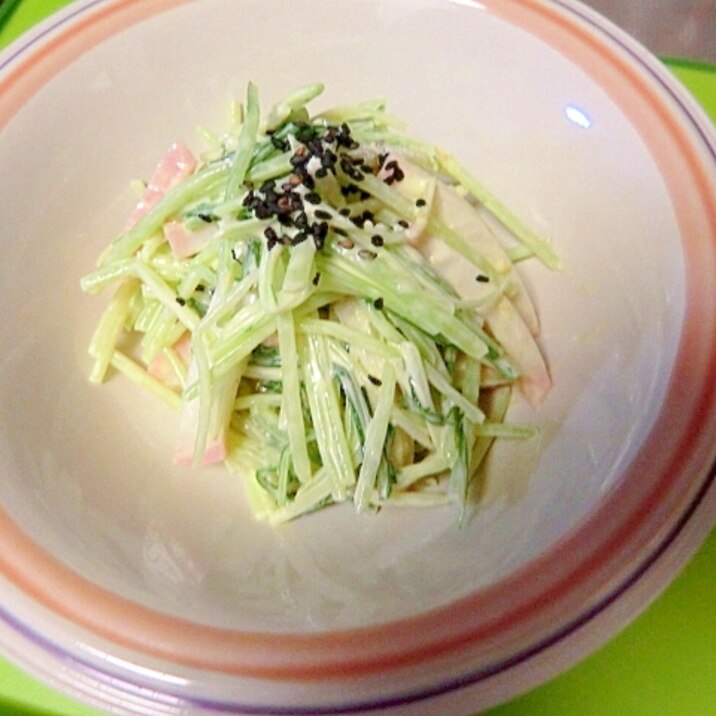 簡単！水菜の胡麻味噌マヨ和え